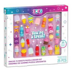 3C4G Snacks 'N Sweets Themed Puzzle Eraser Set for Kids Ages 8 