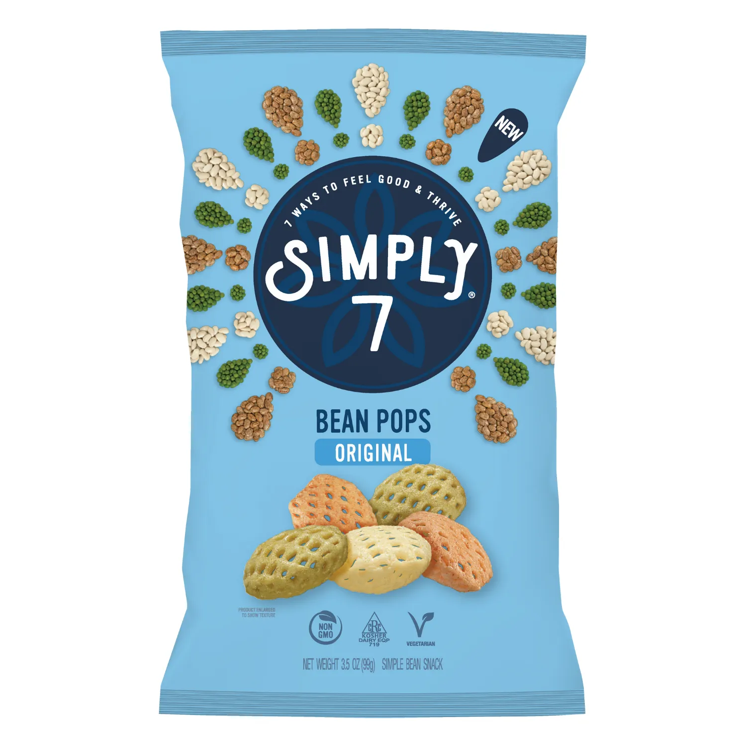 [5 Pack] Simply 7 Bean Pops- Original, 99g. Exp: 05/24