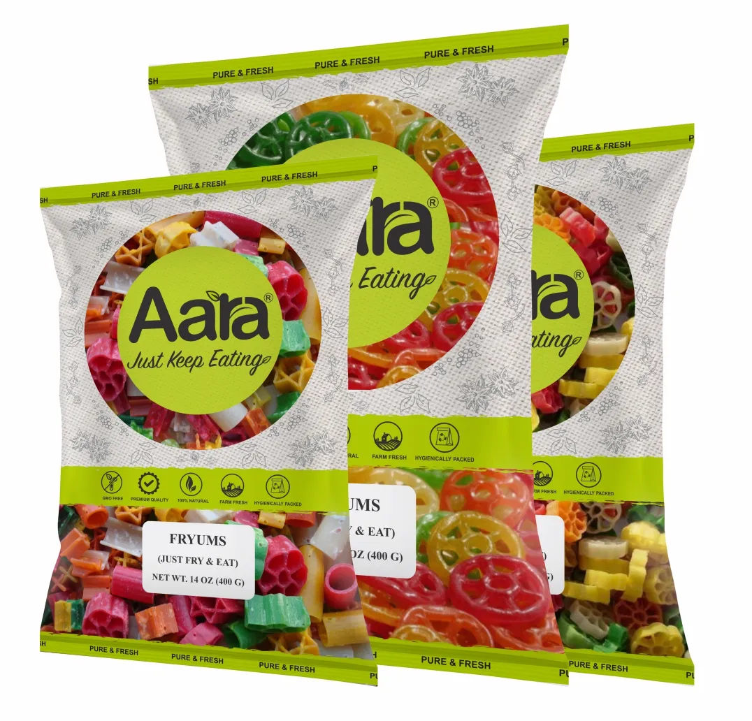 Aara Fryums Fry & Eat Bhindi Cut FDA Approved Color - 400 GM