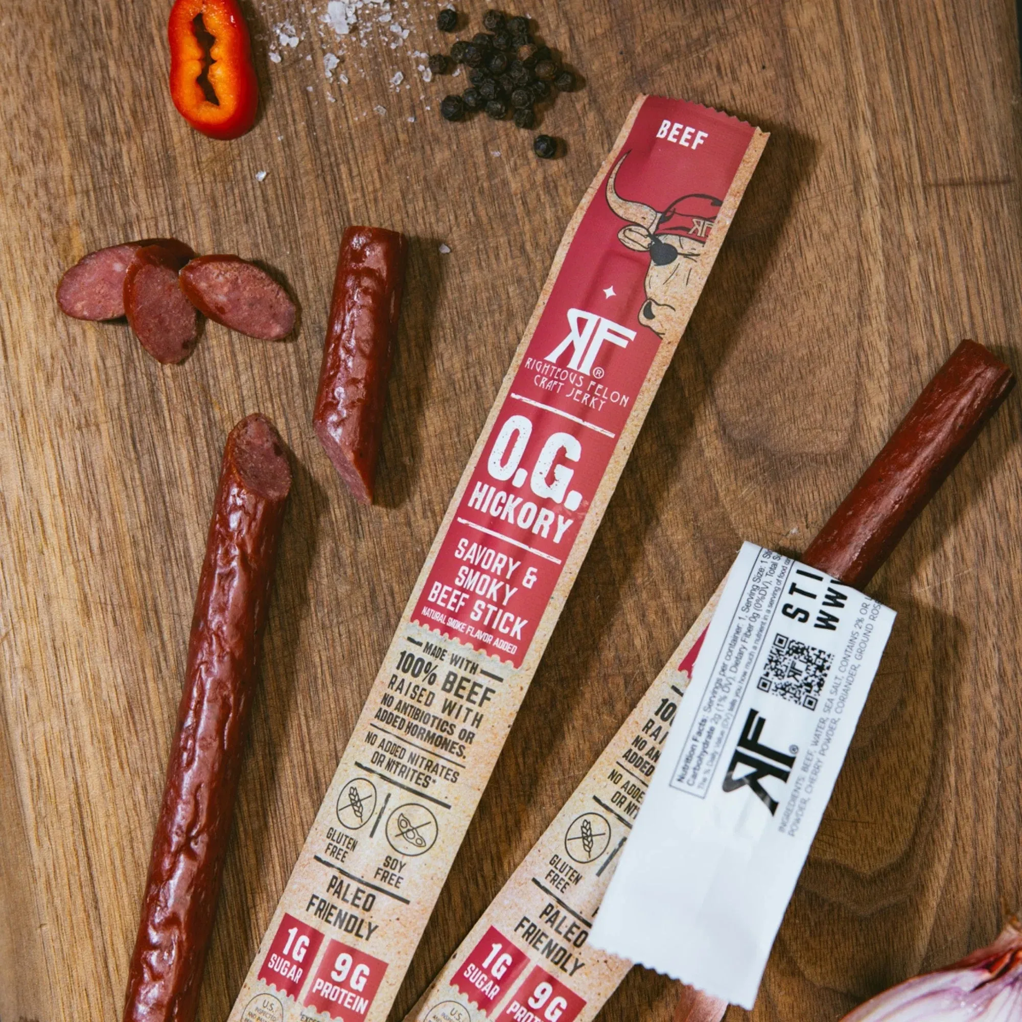 *BEEF JERKY - OG HICKORY BEEF STICKS 1OZ