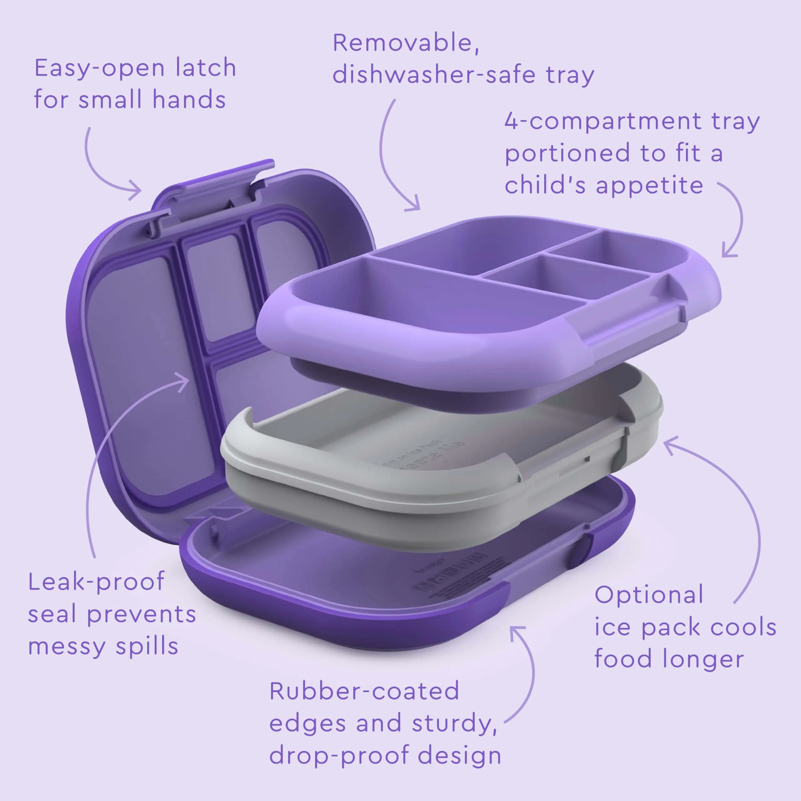 Bentgo Kids Chill Leak-Proof Lunch Box - Purple