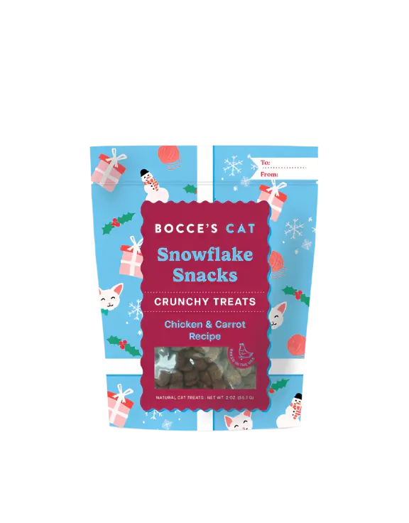 Bocce's Bakery Snowflake Snacks Crunchy Cat Treats 2oz