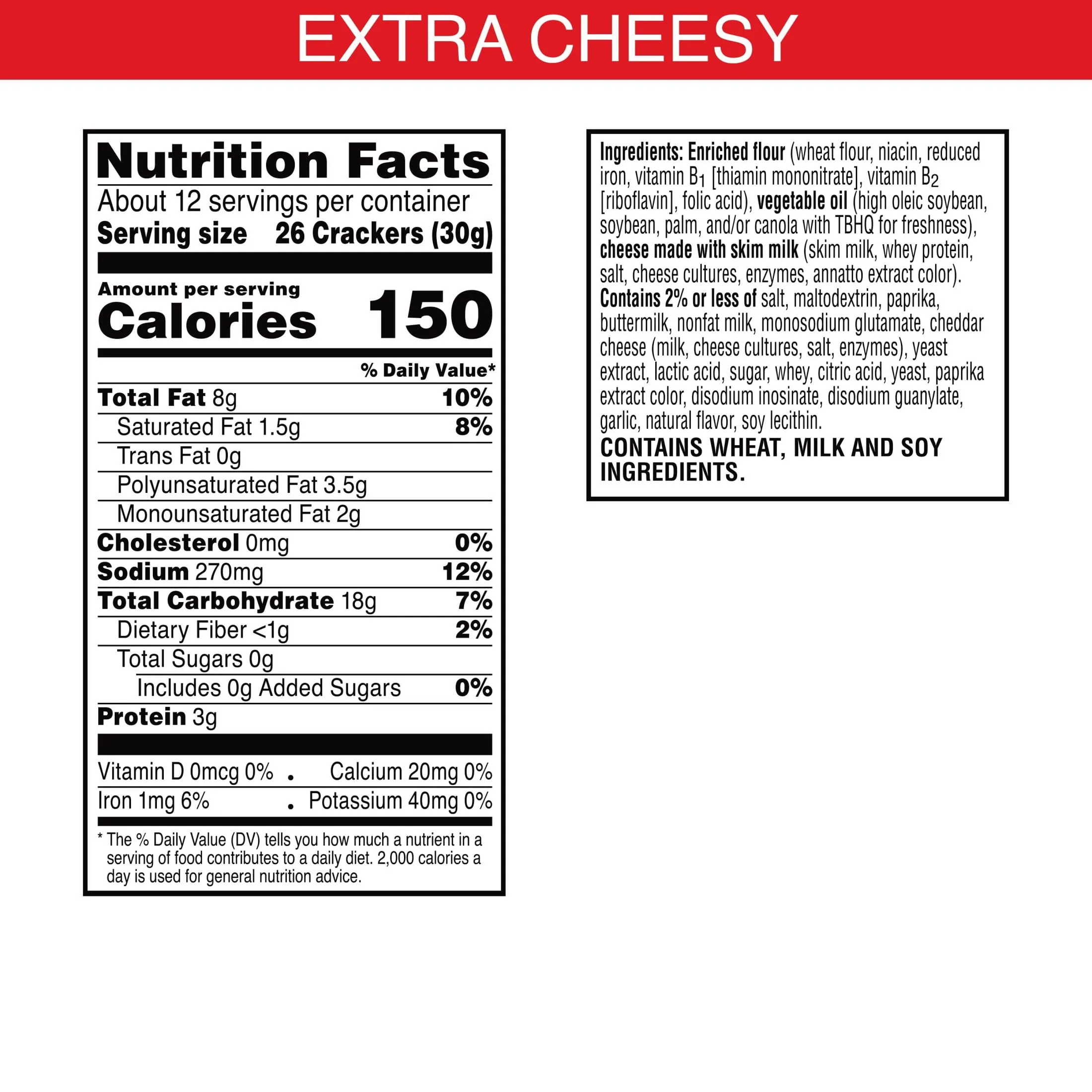 Cheez-It Extra Cheesy Cheese Crackers, 12.4 oz