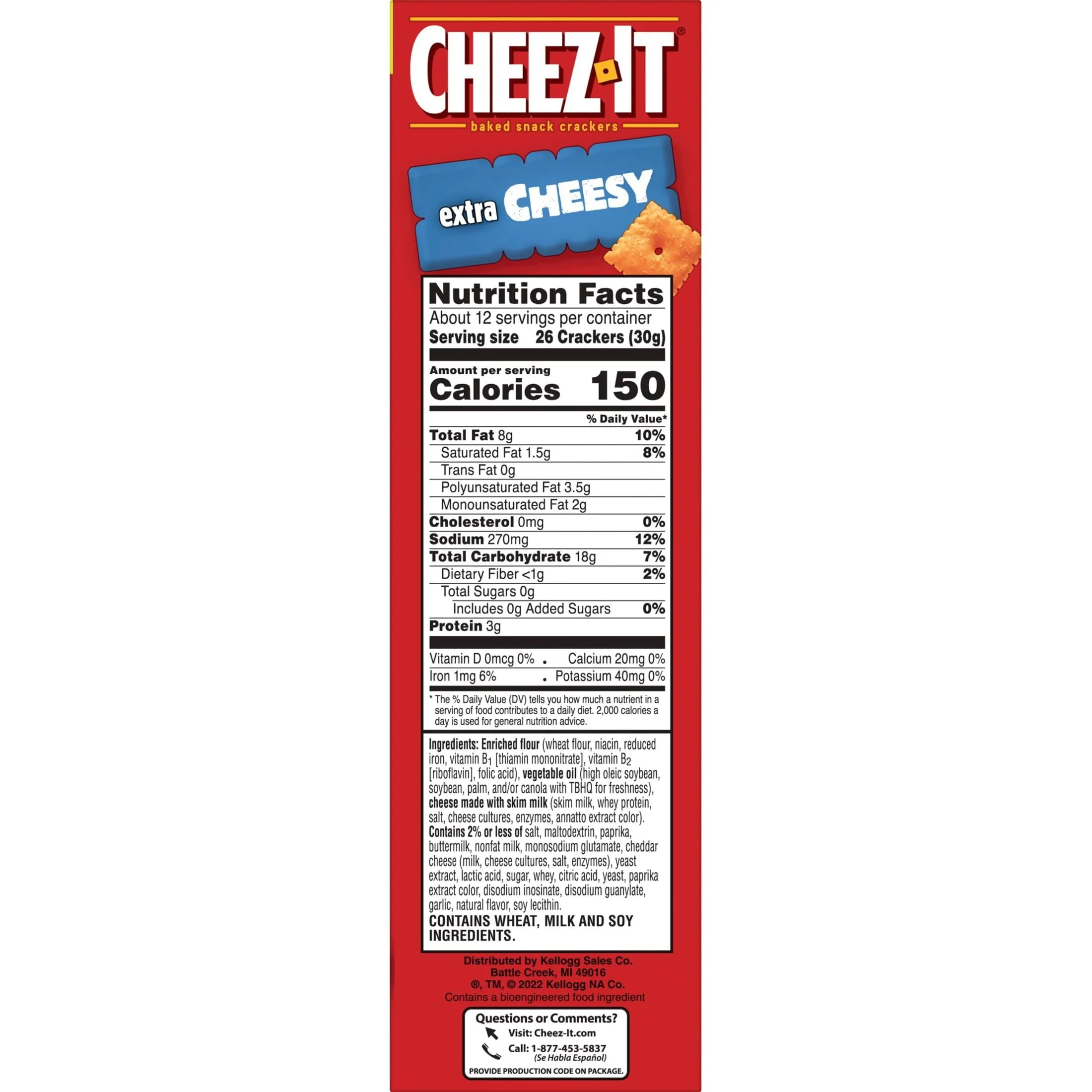 Cheez-It Extra Cheesy Cheese Crackers, 12.4 oz