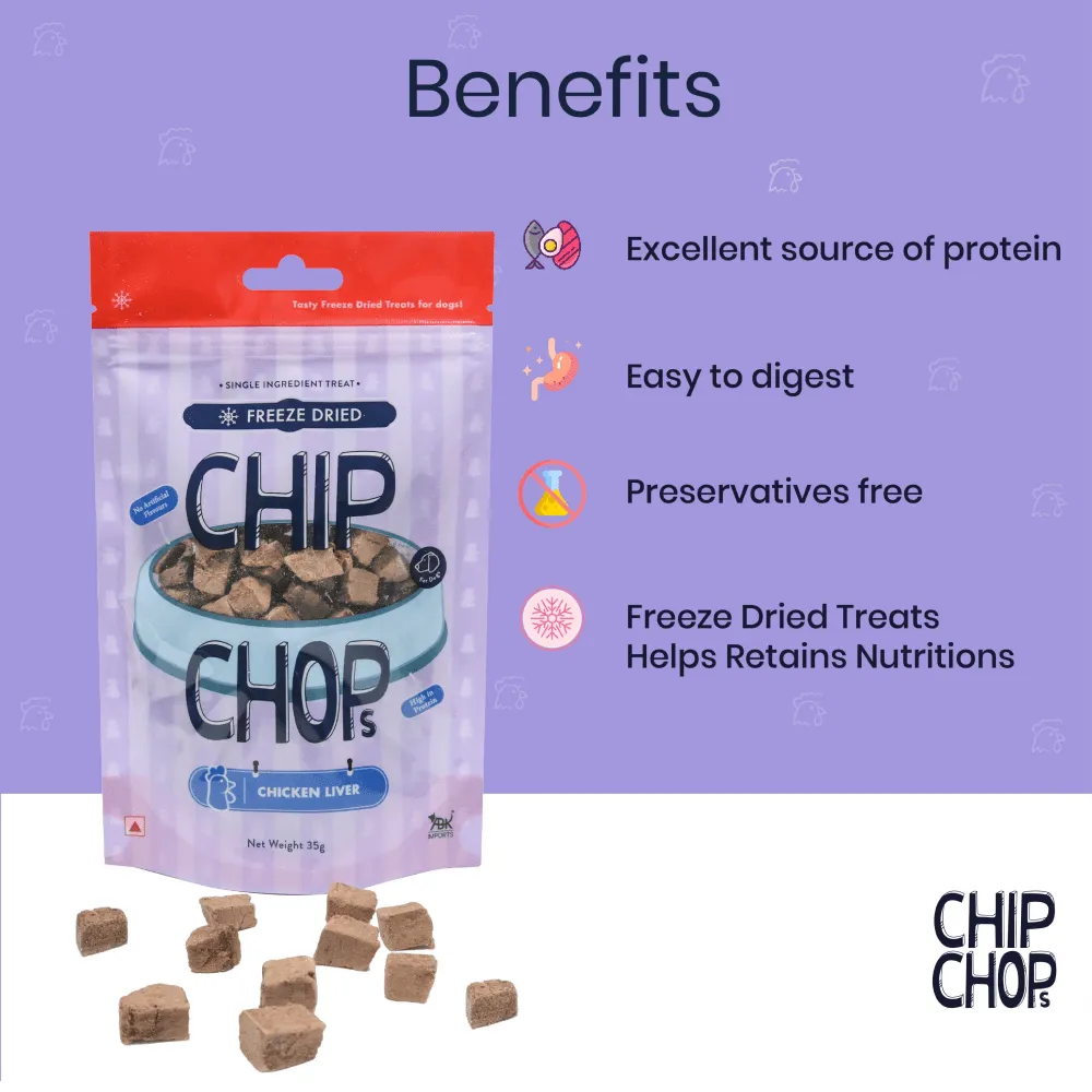 Chip Chops Freeze Dried Chicken Liver Dog Treats (Limited Shelf Life)