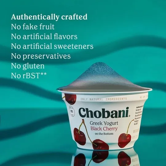 Chobani Strawberry Non-Fat Greek Yogurt Value Pack, 5.3 oz, 4 Pack, Plastic