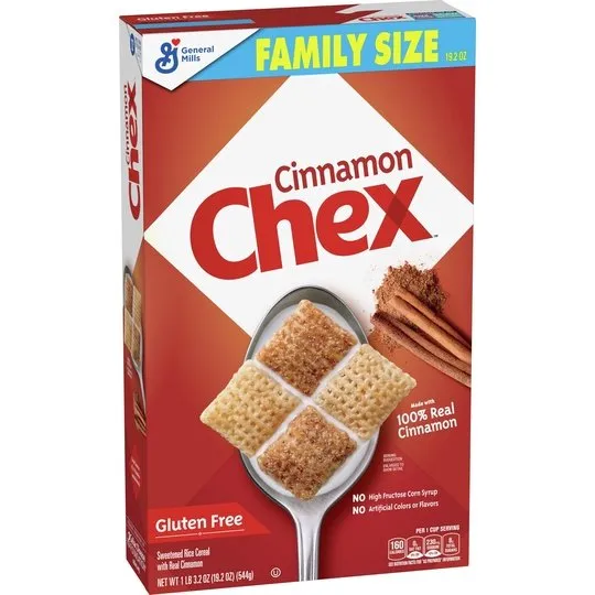 Cinnamon Chex Gluten Free Breakfast Cereal, Made with Whole Grain, Family Size, 19.2 OZ