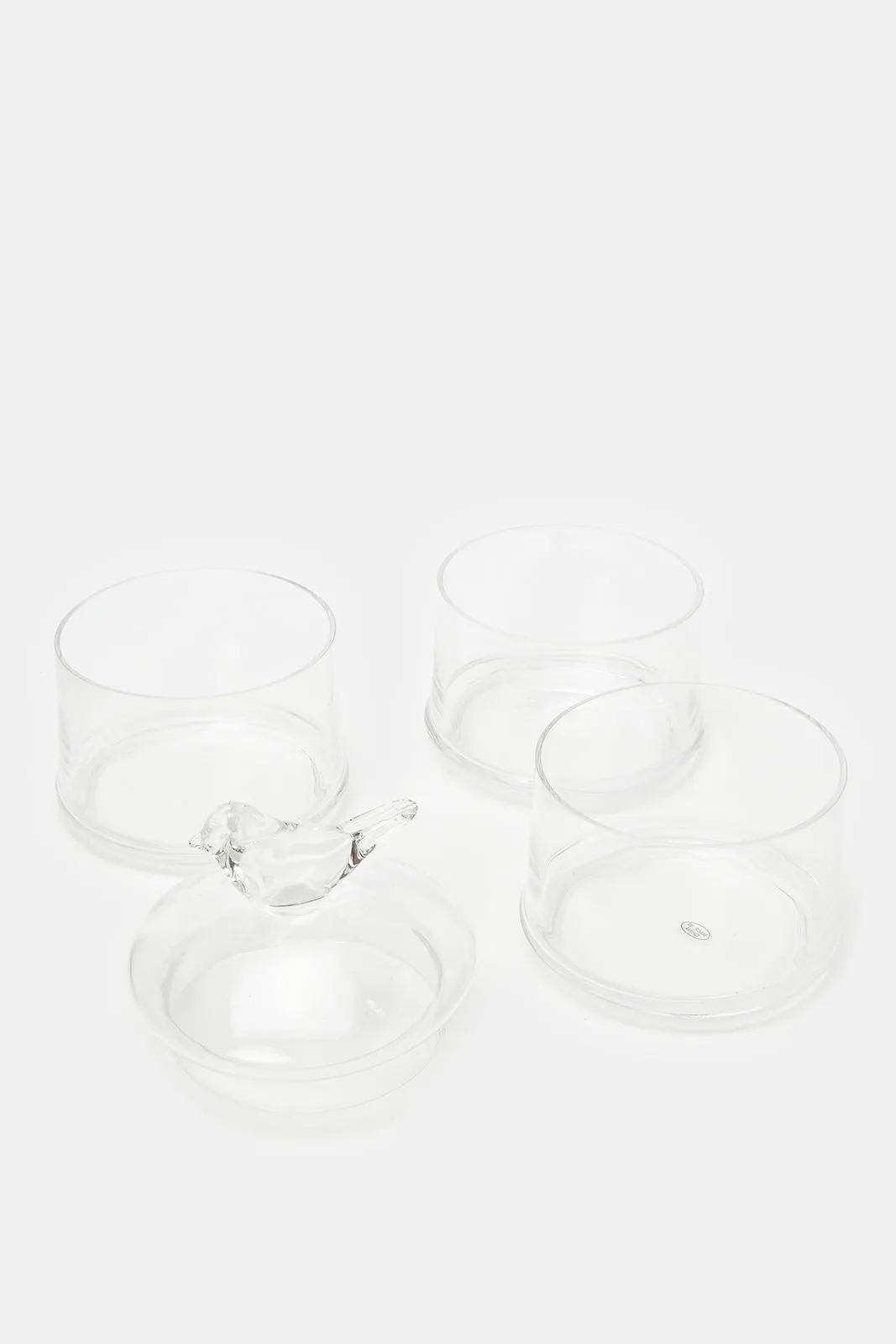 Clear Partition Storage Jar With Bird Lid (4 Piece)