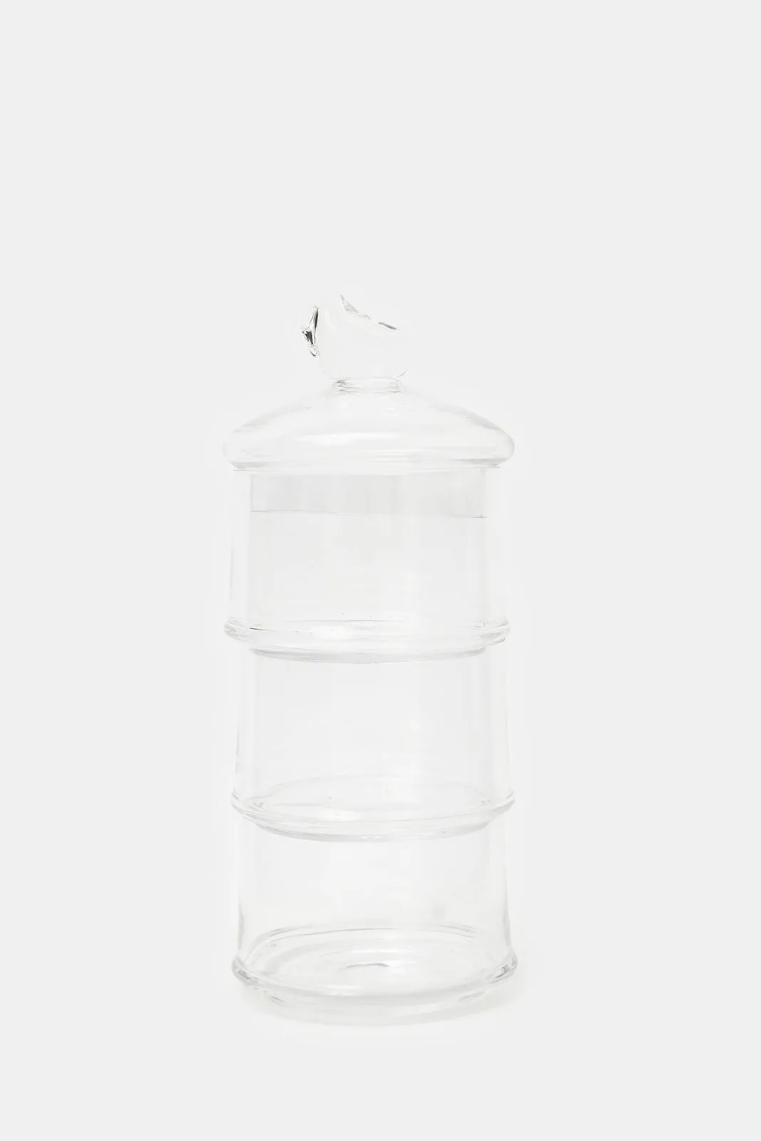 Clear Partition Storage Jar With Bird Lid (4 Piece)