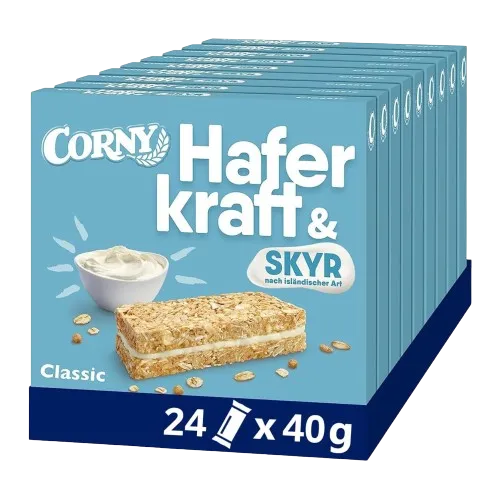 Corny Haferkraft Skyr Classic Oat Bar - No Added Sugar, 24-Pack, 40g Each