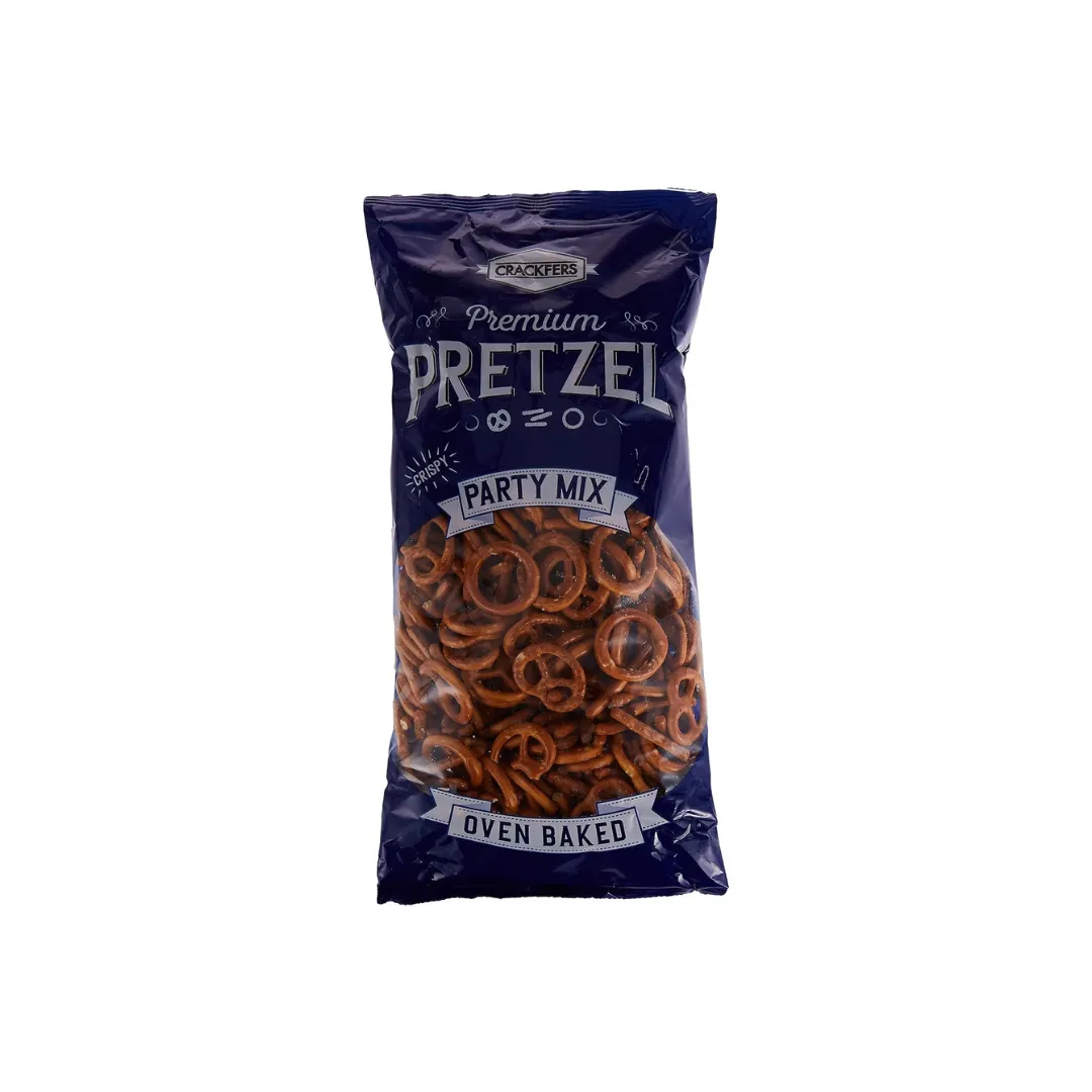 Crackfers Crispy Pretzel Party Mix Oven Baked 350g | Gourmet Savory Snack Mix