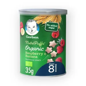 Gerber Nutri Puffs Raspberry & Banana, 35g- 8 months