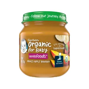 Gerber Organic Mango, Apple and Banana, 2nd Foods, 113g