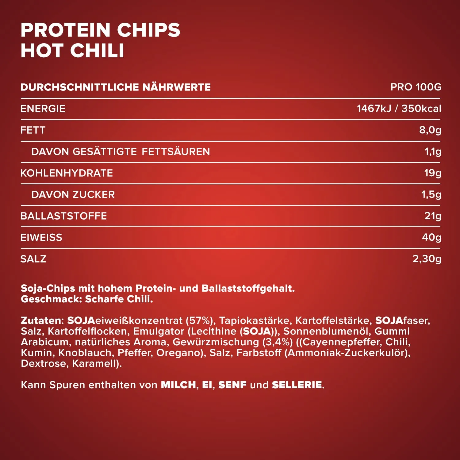 Hot Chili Protein Chips 50g - High-Protein, Low-Carb, Diabetic-Friendly Snack