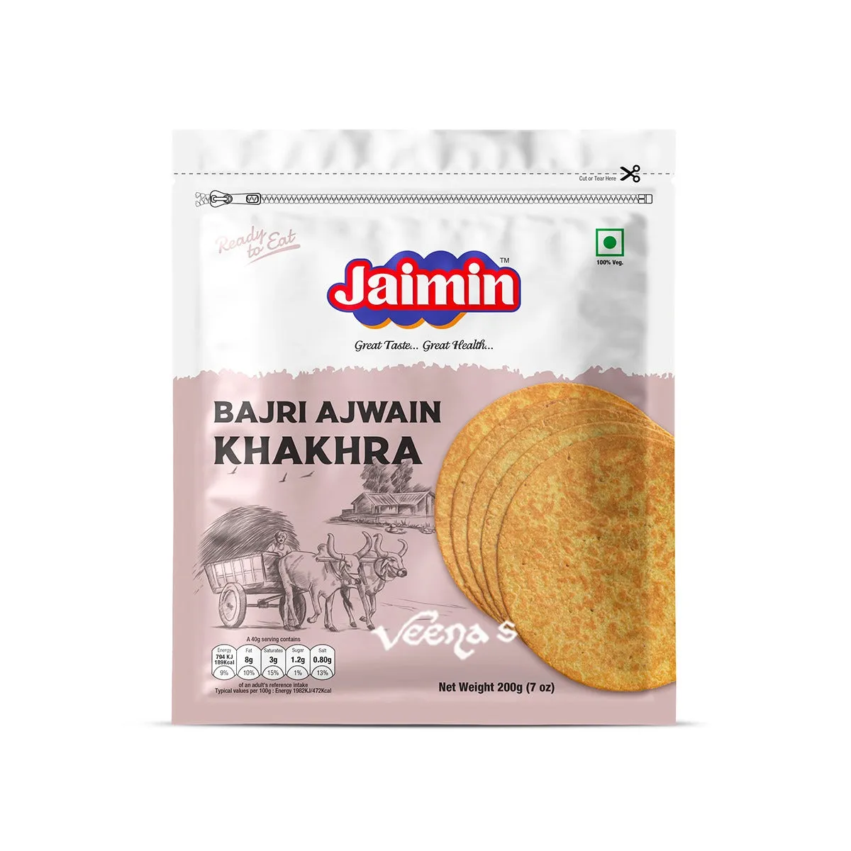 Jaimin Bajri Ajwain Khakhra 200g