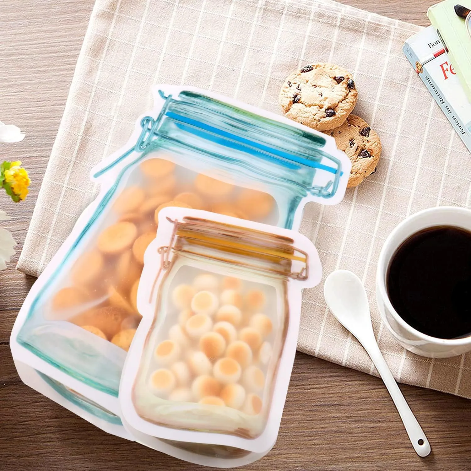 Jar Shape Food Storage Pouch - Reusable & Washable