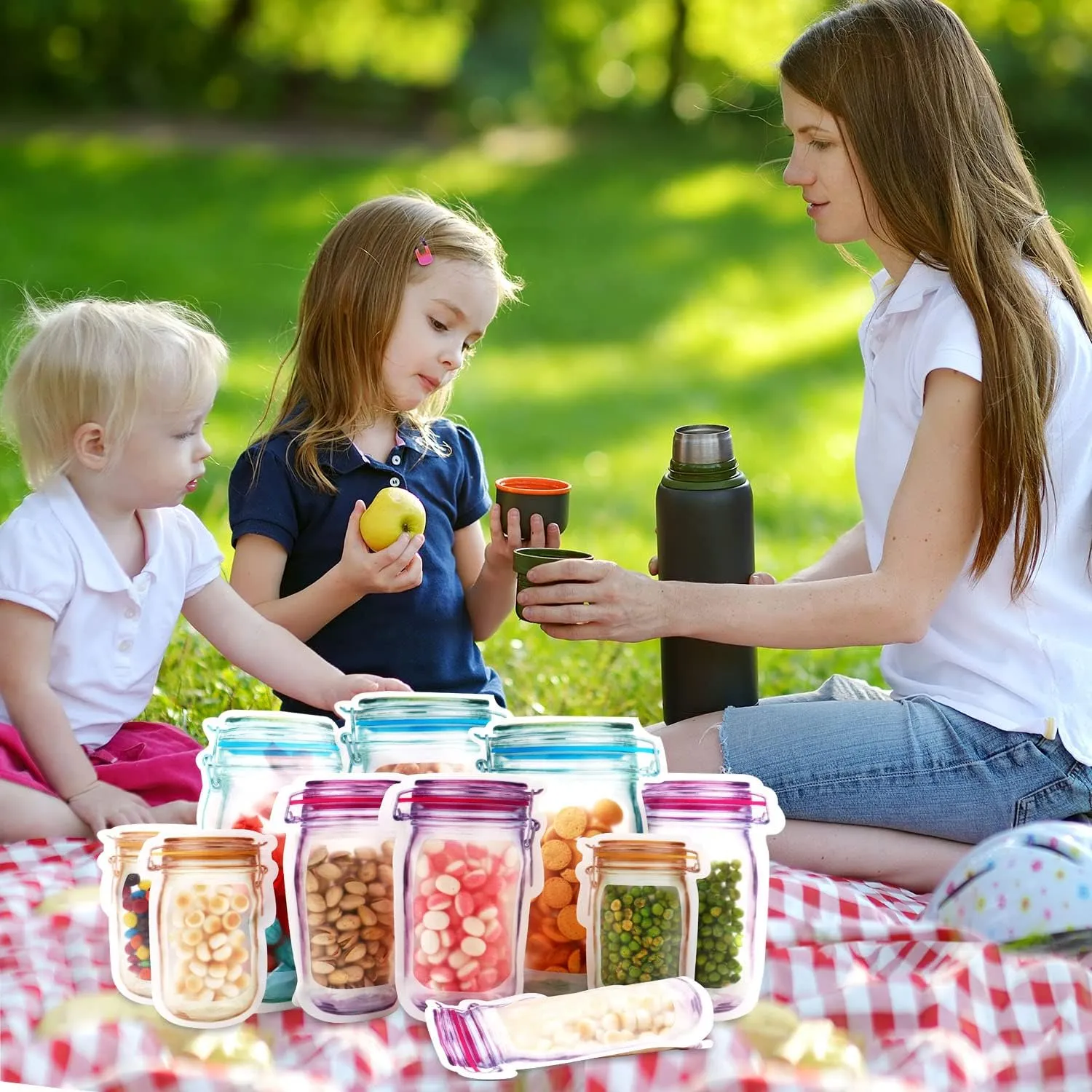 Jar Shape Food Storage Pouch - Reusable & Washable