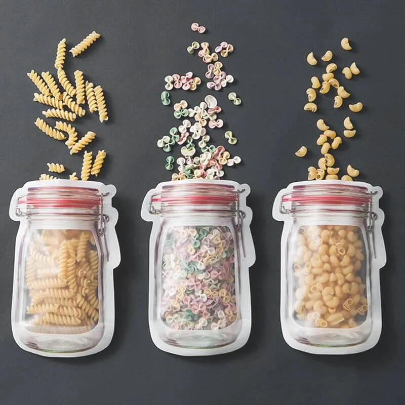 Jar Shape Food Storage Pouch - Reusable & Washable