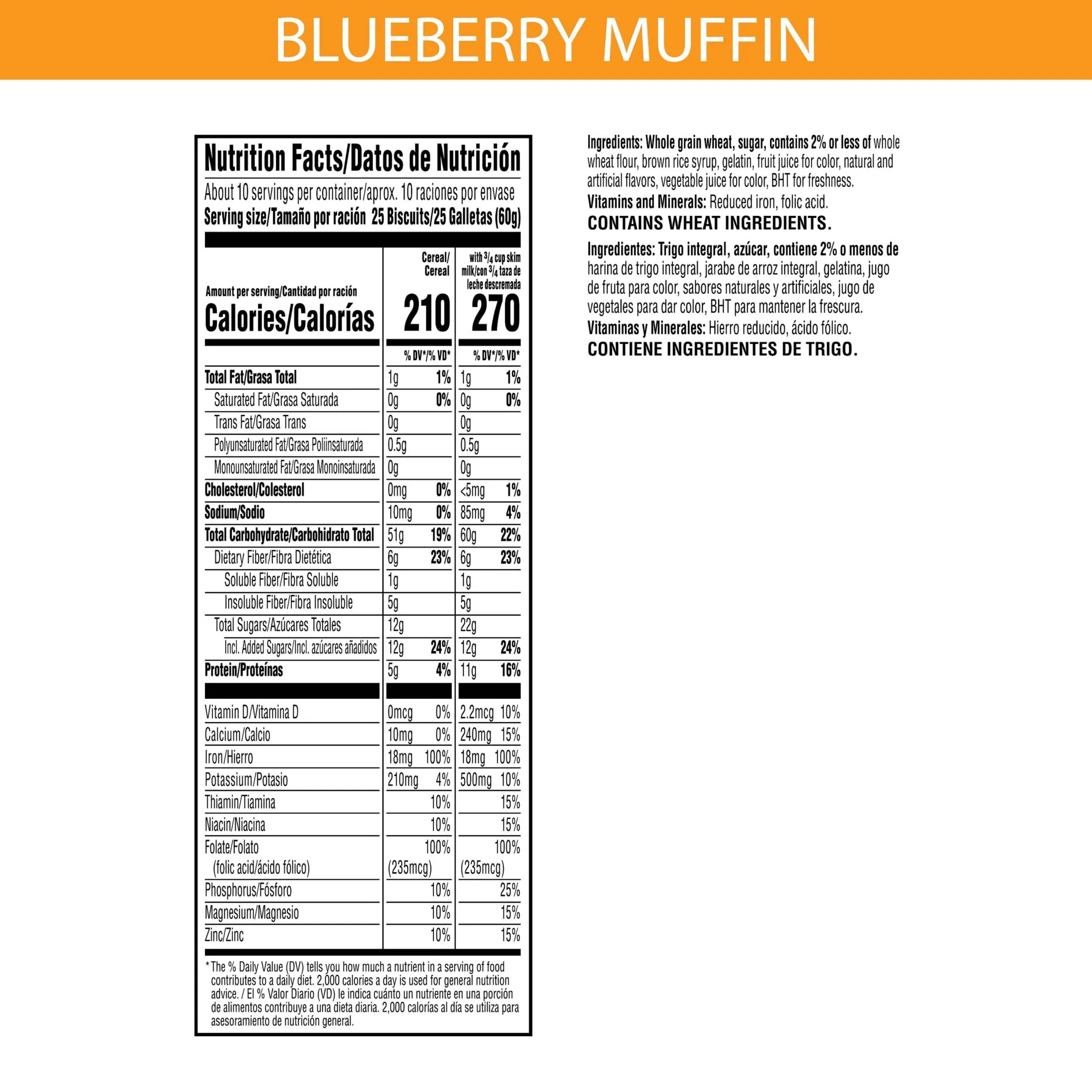 Kellogg's Frosted Mini-Wheats Blueberry Muffin Breakfast Cereal, Family Size, 22 oz Box