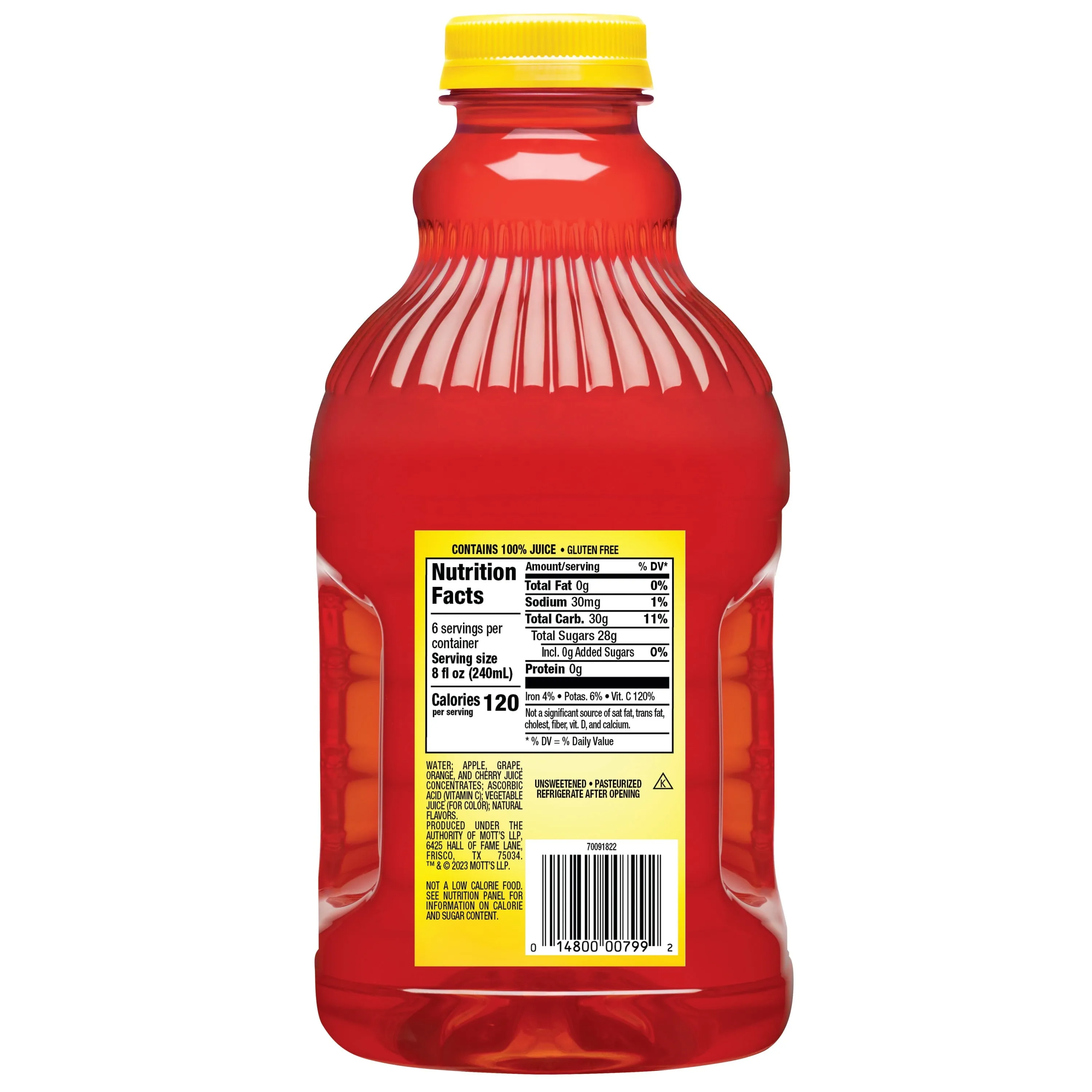 Mott's 100% Juice Fruit Punch Juice, 48 fl oz Bottle