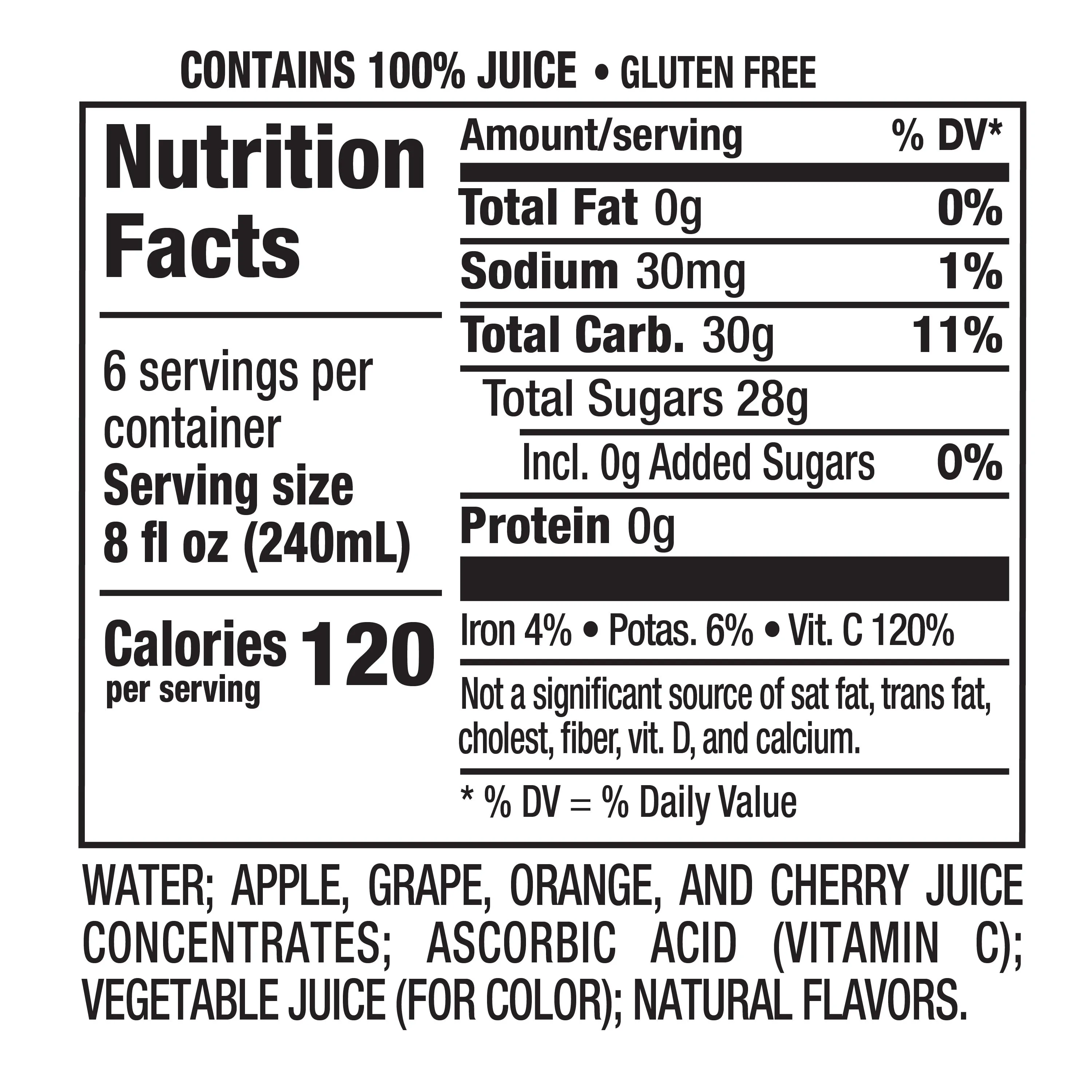 Mott's 100% Juice Fruit Punch Juice, 48 fl oz Bottle