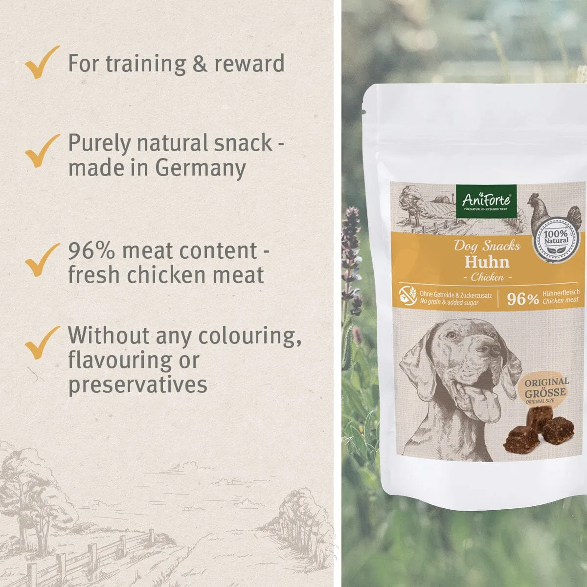 Natural Dog Snacks with Chicken - 150g