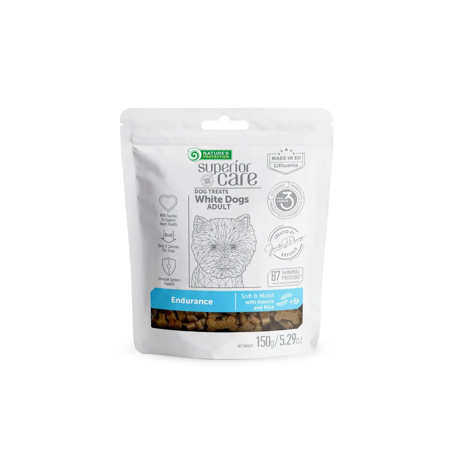 Nature's Protection Superior Care complementary feed - snacks to support endurance function with insects and rice for adult dogs