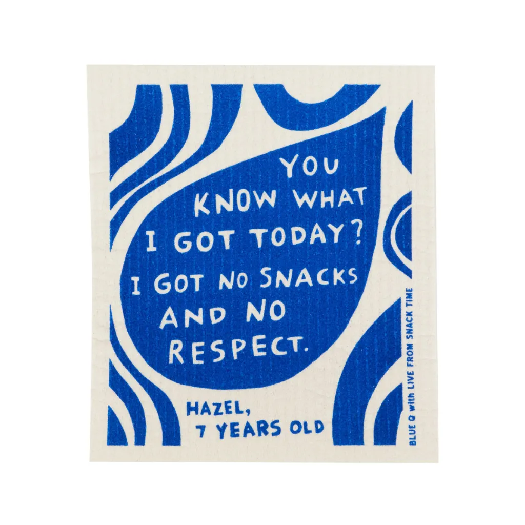 No Snacks And No Respect Kid Quote Swedish Dishcloth