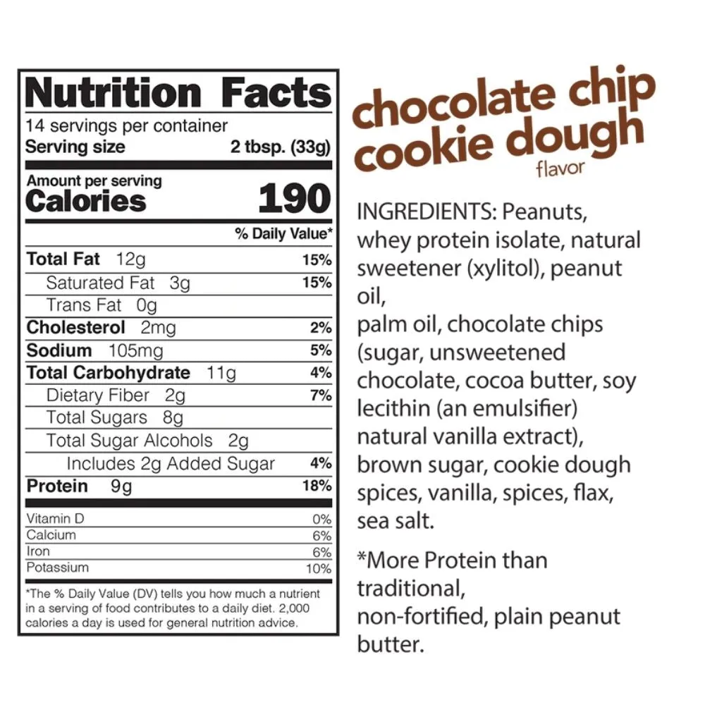 Nuts 'N More Chocolate Chip Cookie Dough 16 Ounces