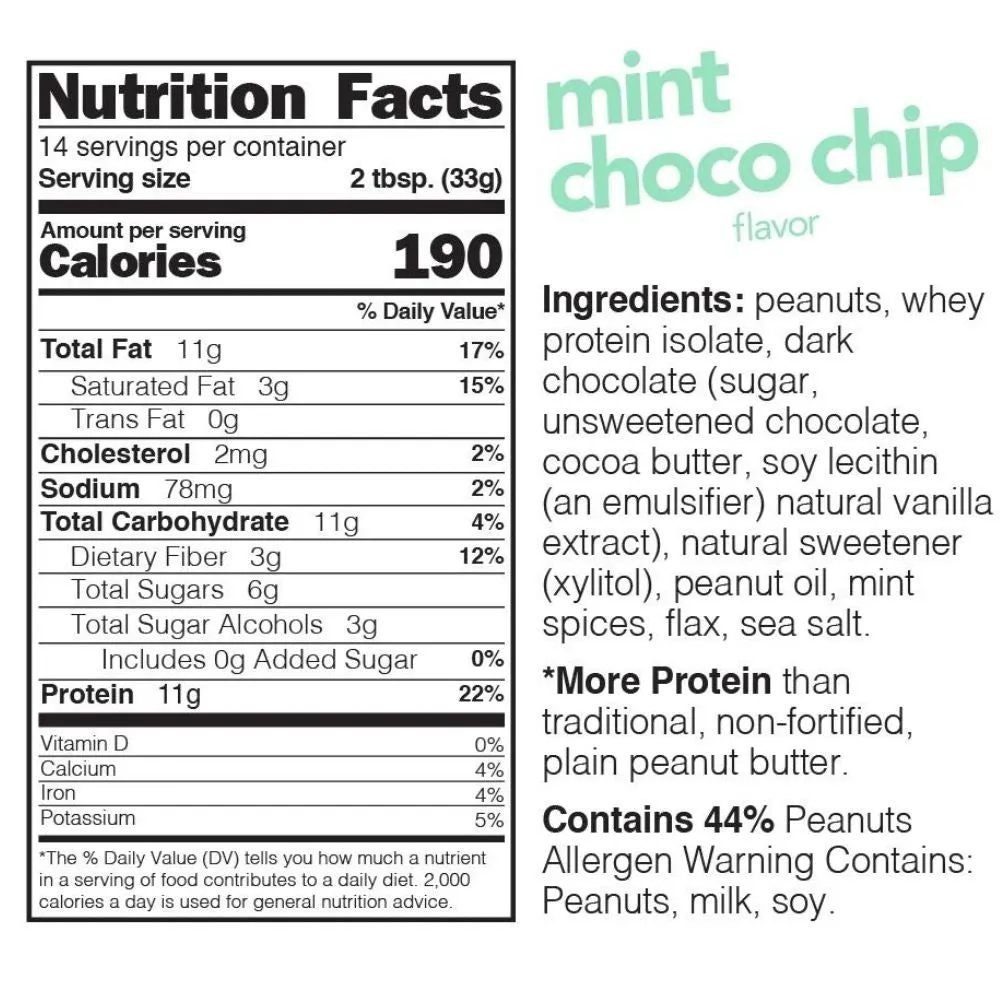 Nuts 'N More Mint Chocolate Chip Peanut Butter 16 Ounces