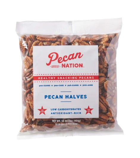 Pecan Nation Raw Pecan Halves 16 oz