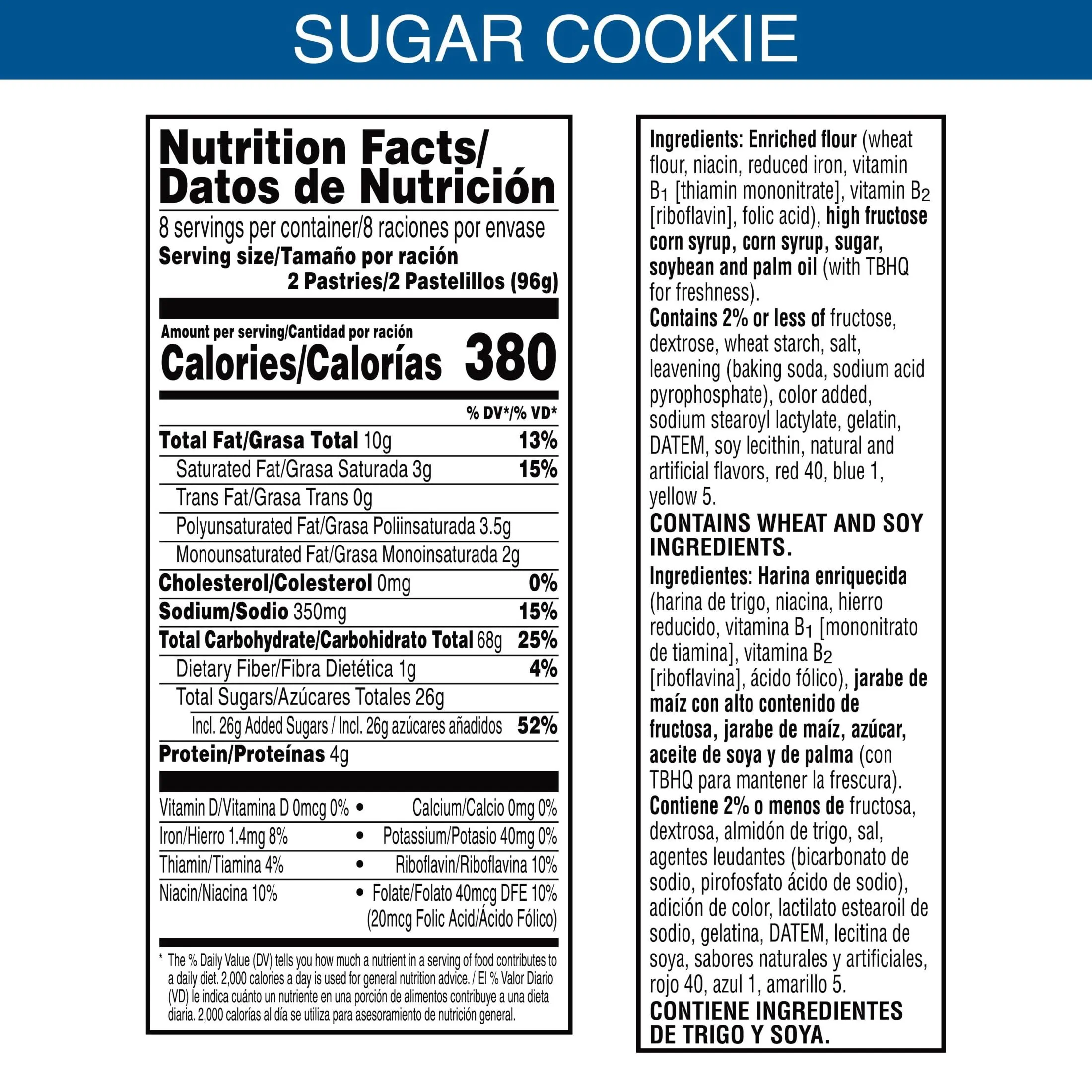 Pop-Tarts Frosted Sugar Cookie Instant Breakfast Toaster Pastries, Shelf-Stable, Ready-to-Eat, 27 oz, 16 Count Box