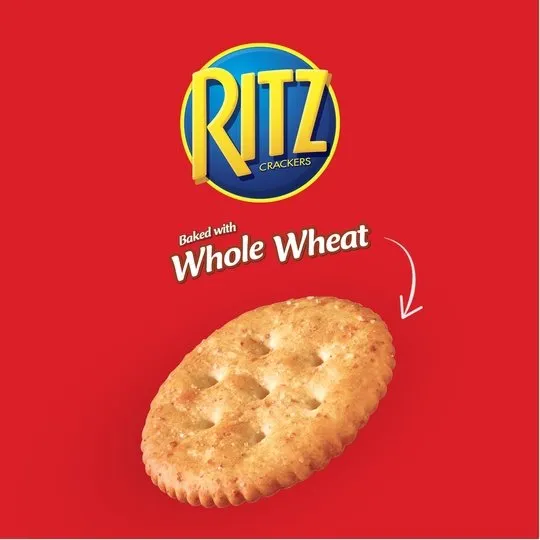 RITZ Whole Wheat Crackers, Family Size, 19.3 oz