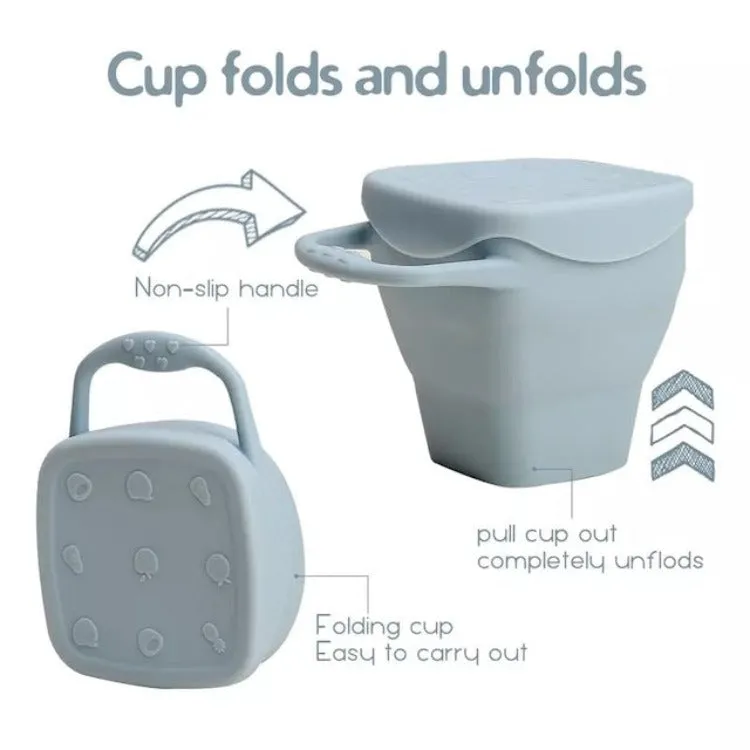 Silicone Foldable Snack Cup | Blue