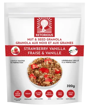 Strawberry Crunch Nut and Seed Granola by Ketorious, 320g