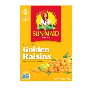 Sun-Maid California Golden Raisins, Dried Fruit Snack, 12 oz Box