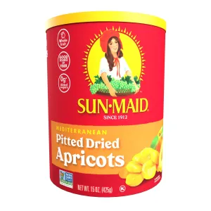 Sun-Maid Mediterranean Apricots, Dried Whole Fruit, 15 oz Canister