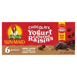 Sun-Maid Yogurt Raisins, Dark Chocolate, Dried Fruit Healthy Snack, 1 oz, 6 Ct