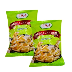 Taj Cassava Chips Unsalted (Pack of 2) 200g