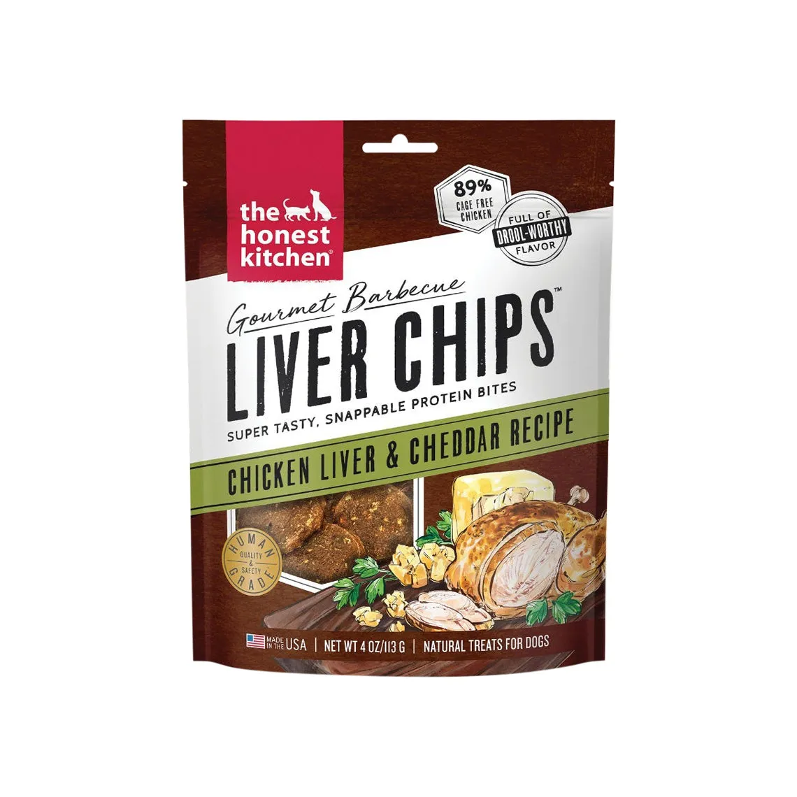 The Honest Kitchen Gourmet Barbecue Liver Chips 4 oz Treats for Dogs