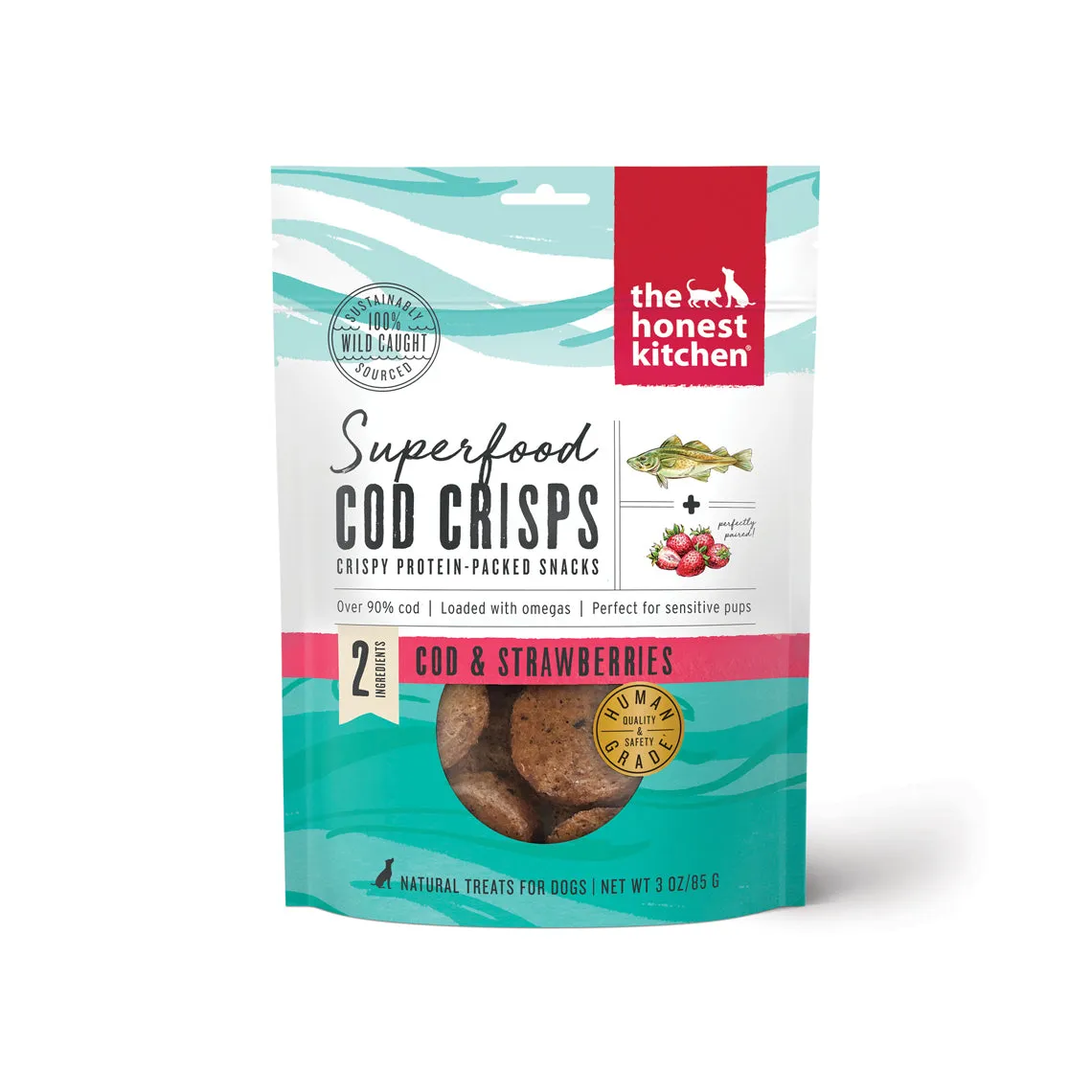 The Honest Kitchen Superfood Crisps Cod Fish Treats for Dogs