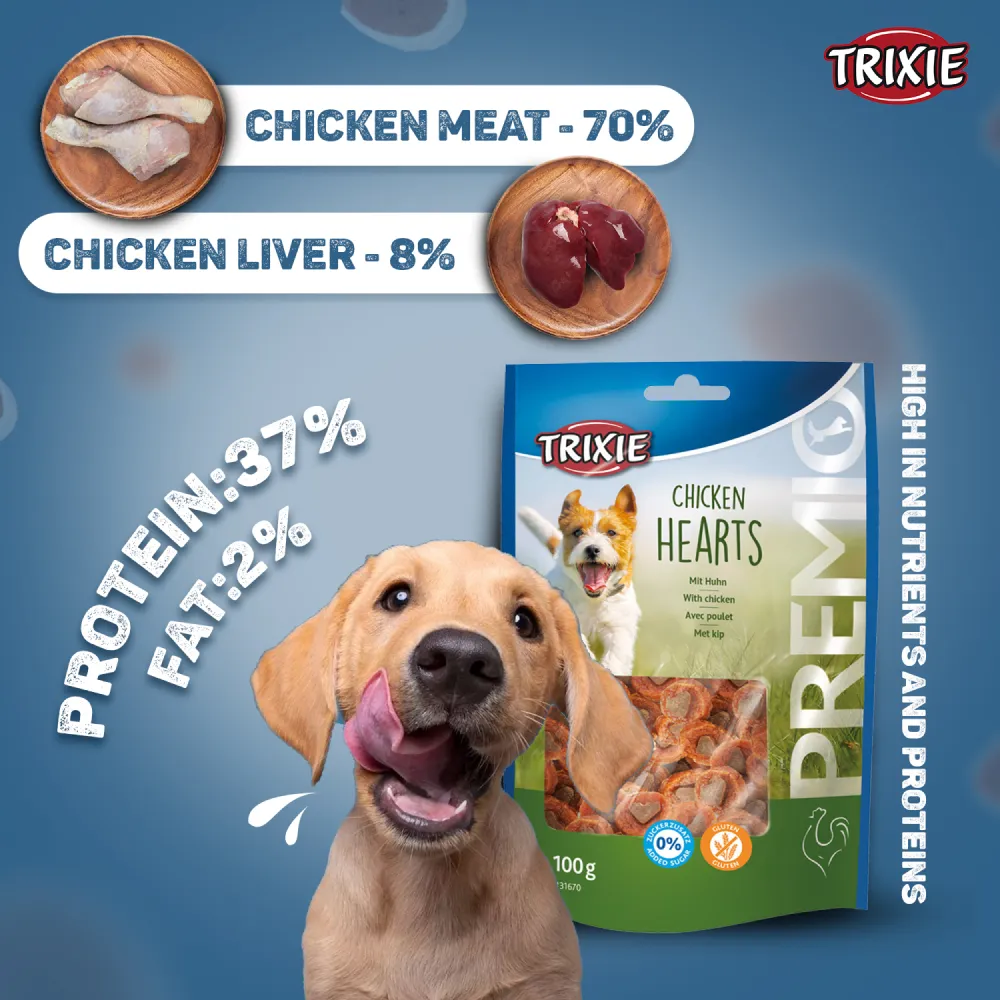 Trixie Premio Chicken Hearts and Duck Coins Dog Treats Combo