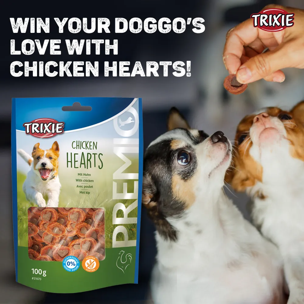 Trixie Premio Chicken Hearts and Duck Coins Dog Treats Combo