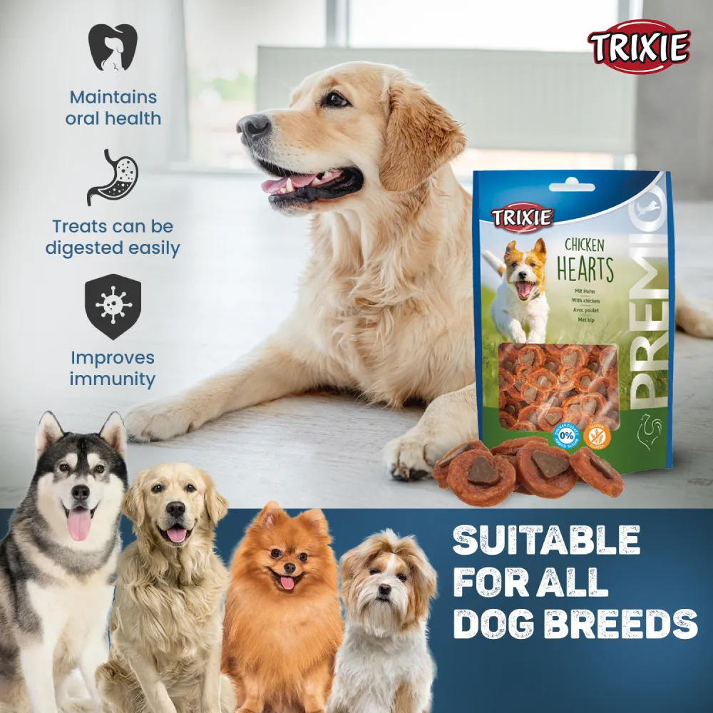 Trixie Premio Chicken Hearts and Duck Coins Dog Treats Combo