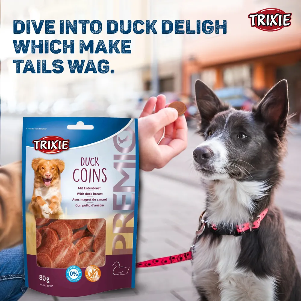 Trixie Premio Chicken Hearts and Duck Coins Dog Treats Combo