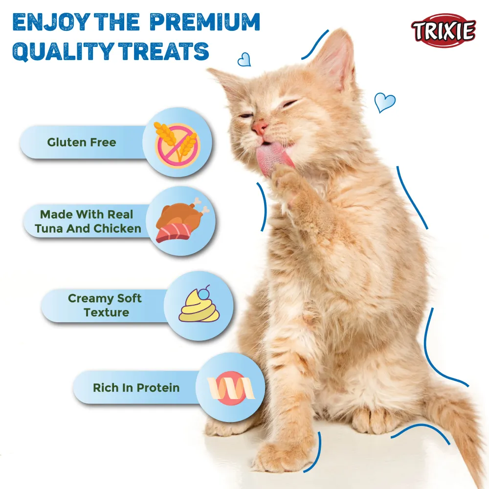 Trixie Premio Tuna Sandwiches and White Fish Creamy Cat Treats Combo