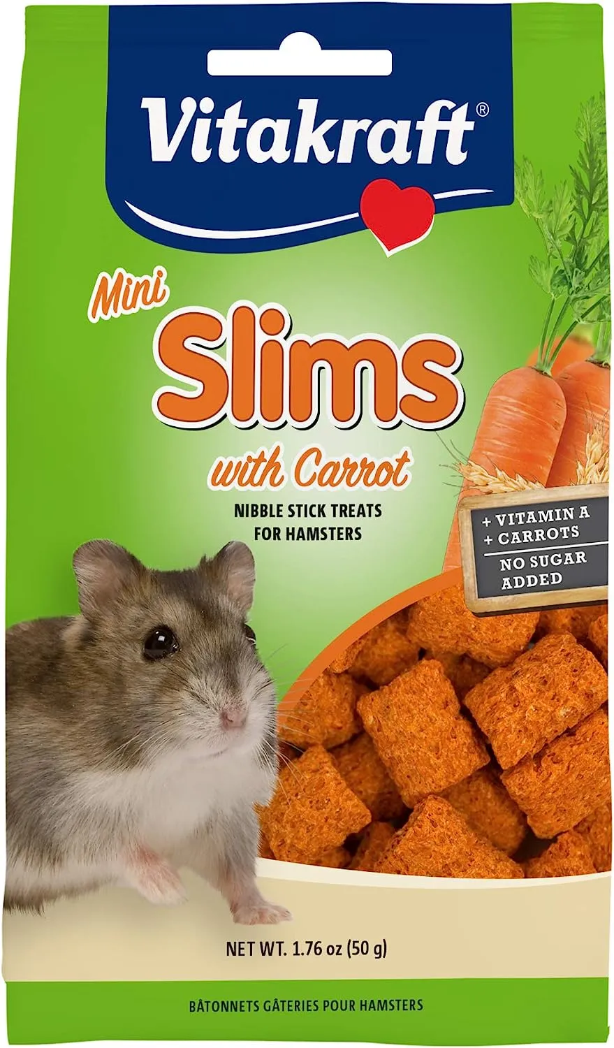 Vitakraft Mini Slims with Carrot Nibble Stick Treats 50g