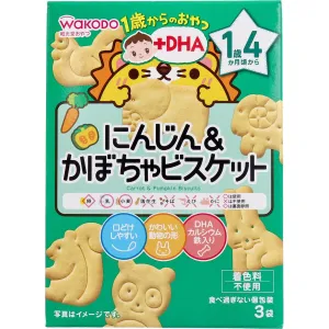 Wakodo - Baby Snacks   DHA Carrot & Pumpkin Biscuits 11.5g x 3 bags