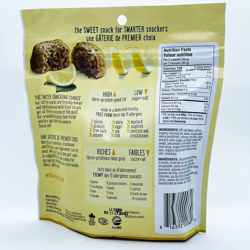 Wise Bites Soft Mini Cookies - Lemon (150g)